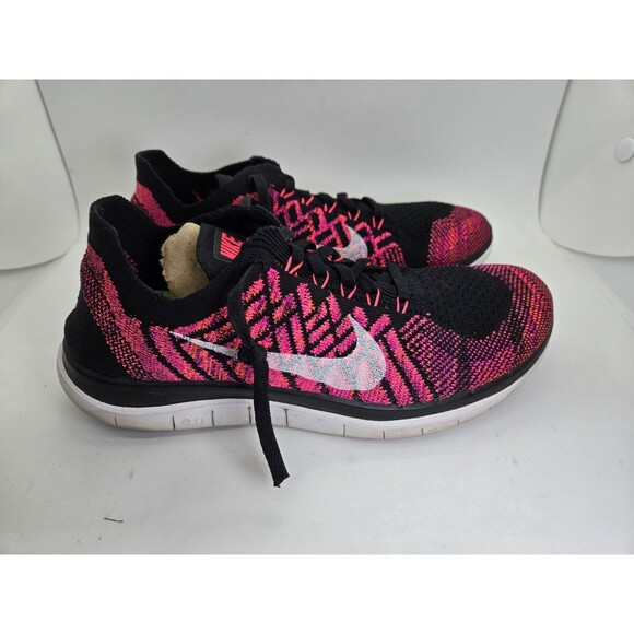 Nike Shoes - Nike Free 4.0 Flyknit Shoes Women's 7.5 Pink Black Running Athletic Gym Sneakers